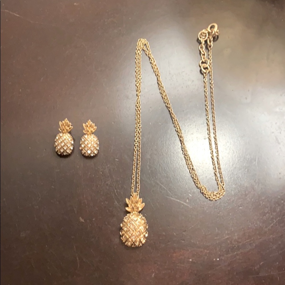 J. Crew Pineapple Earrings and Necklack